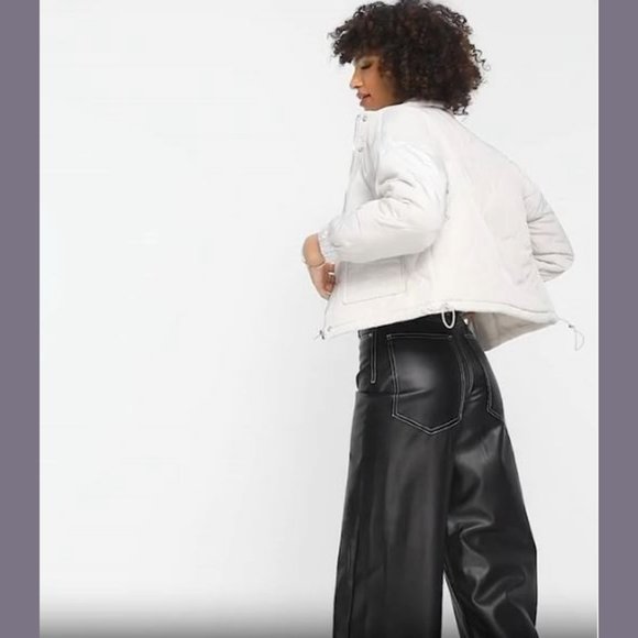 Violet Romance Size 4 Womens Quilted Short Jacket Coat in Stone - Picture 4 of 12